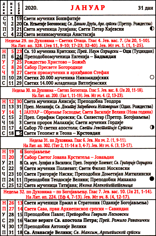 Pravoslavni crkveni kalendar